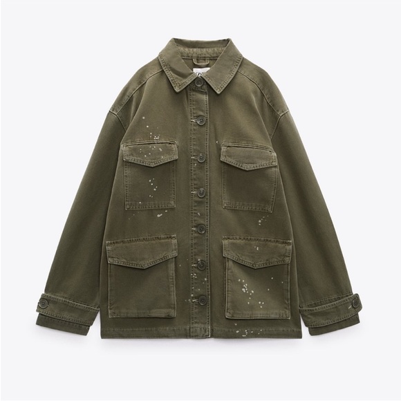 Zara Jackets & Blazers - Zara Olive Green Utility Jacket